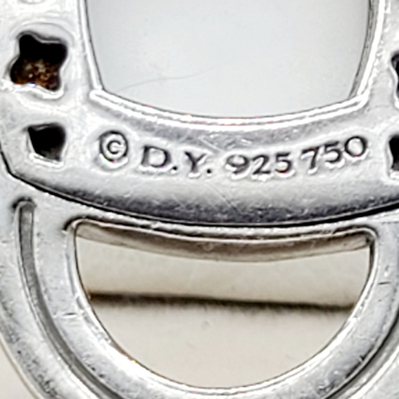 David Yurman Renaissance White Agate Diamond Pendant Enhancer With Gold - Picture 16 of 16